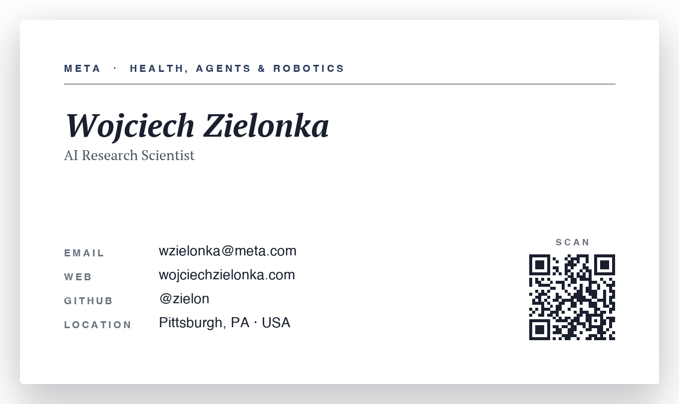 Wojciech Zielonka — business card